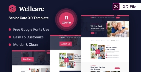 Wellcare - Senior Care XD Template product preview