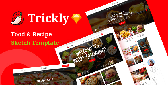 Trickly Food Recipe Sketch Template