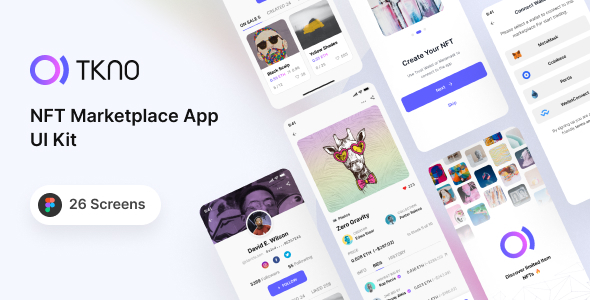 TKNO - NFT Marketplace Mobile App Figma Templaete
