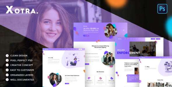 Xotra - Recruitment Job Agency PSD Template