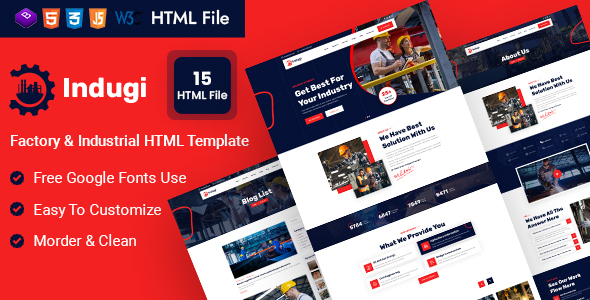 Indugi - Factory & Industrial HTML Template