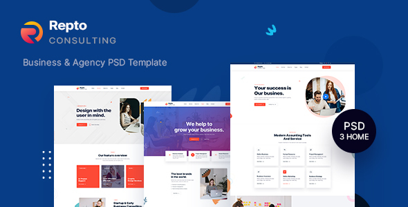 Repto - Business & Agency Consulting PSD Template