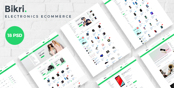 Bikri | Electronics eCommerce PSD Template product preview