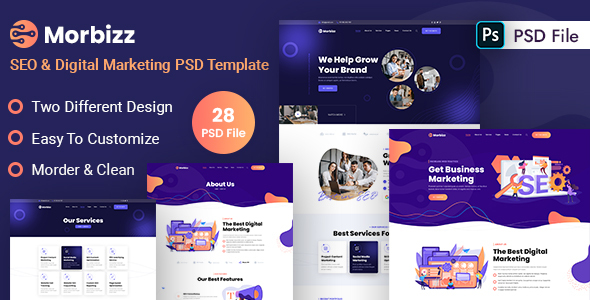 Preview image for Morbizz - SEO & Digital Marketing PSD Template