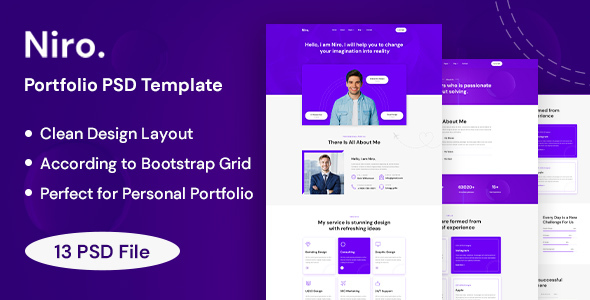 Niro - Personal Portfolio PSD Template.