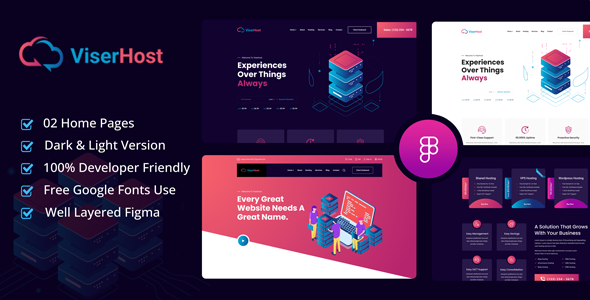 ViserHost - Hosting Business Figma Template