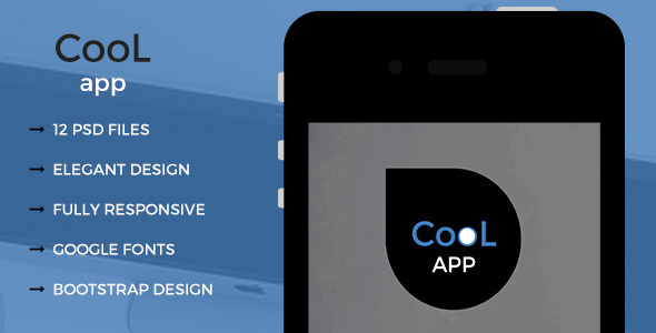 Product preview supplied for CooL app / LANDING PAGE CREATIVE PSD Template