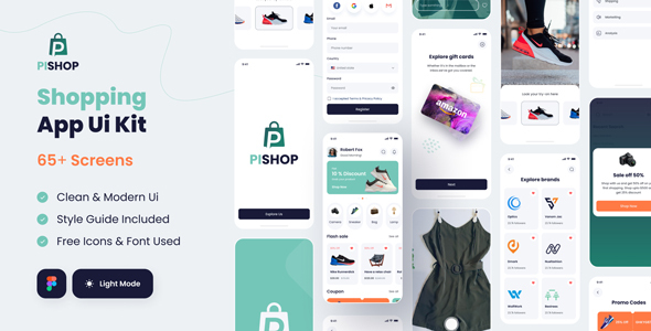 Preview image for PiShop - Shopping App Figma UI Template
