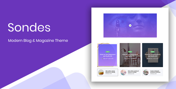 Product preview supplied for Sondes - Ultimate Blogging Solution PSD Design