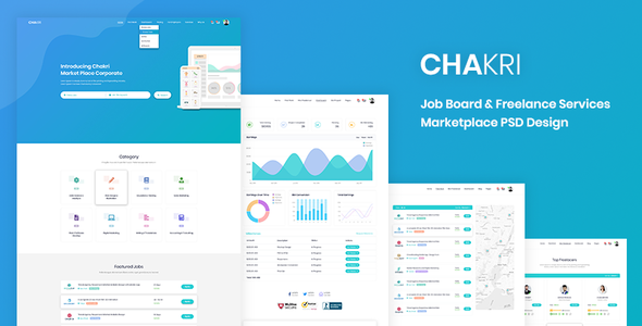 Chakri - Job Board & Freelance Services Marketplace PSD Design product preview