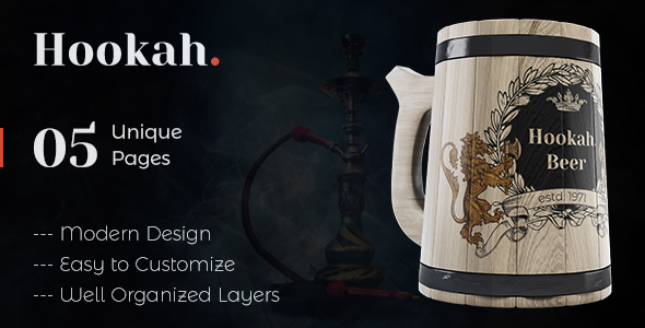Hookah - Beer Bar PSD Template