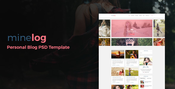minelog Personal Blog PSD Template product preview