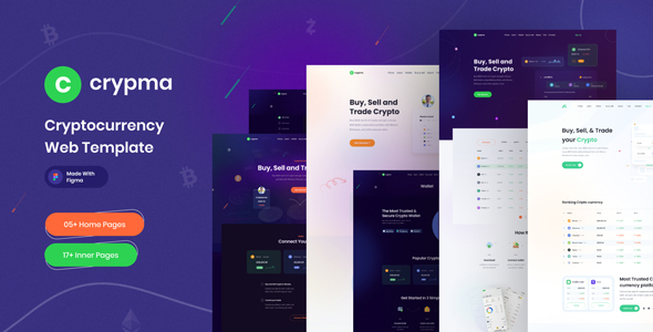 Product preview supplied for Crypma - Cryptocurrency Website Figma Template