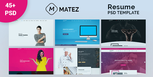 Matez - Personal Portfolio / Resume / CV PSD Template listing image