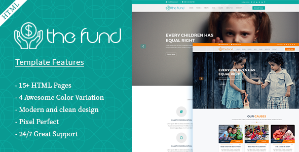 The Fund- Charity Crowdfunding HTML5 Template product preview