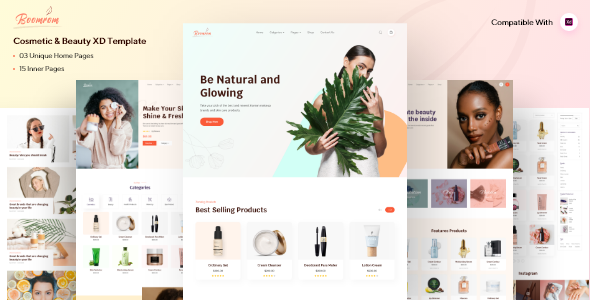 Boomrom – Cosmetic & Beauty Shop Adobe XD Template listing image