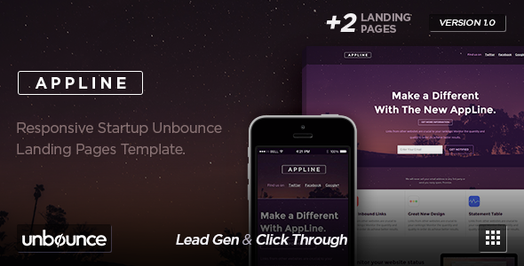 AppLine - Startup Unbounce Template product preview