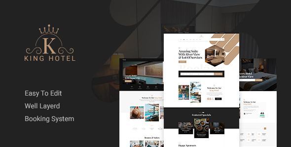 KingHo - Hotel Booking PSD Template product preview