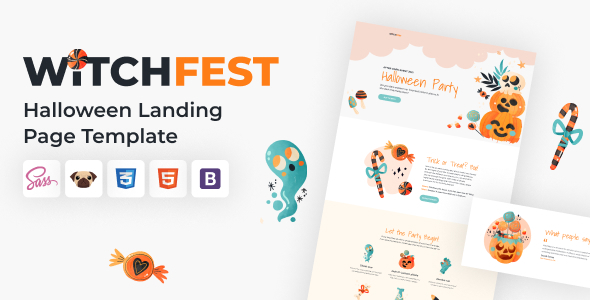 Witchfest - Halloween Landing Page Template listing image