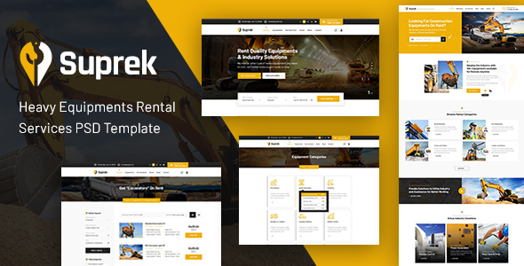 Suprek - construction equipment PSD listing image