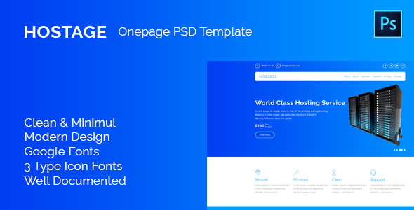 Preview image for Hostage Hosting PSD Template