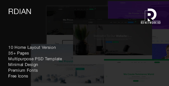 Rdian Corporate & Multipurpose PSD Template listing image