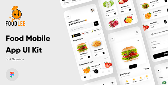 Foodlee - Food Delivery Mobile App UI Kit For Figma product preview