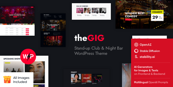 The Gig - Stand-up Club & Night Bar WordPress Theme + Online Store