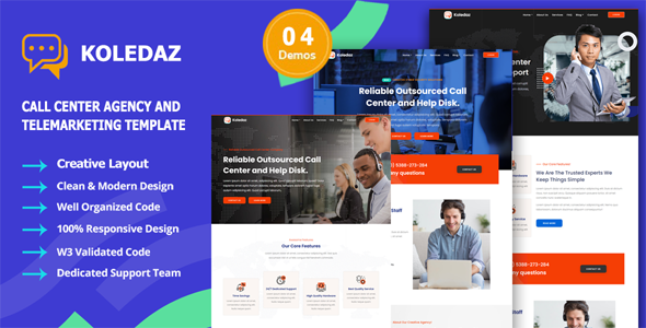 Preview image for Koledaz - Call Center Services & Telemarketing Company Template