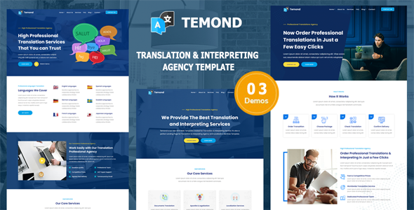 Temond - Translation & Interpreting Agency Template product preview