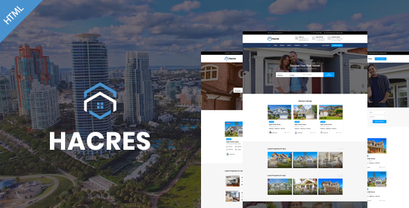 Product preview supplied for Hacres-Real Estate HTML Template | Corporate