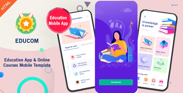 Preview image for Educom - Education App & Online Courses Mobile Template