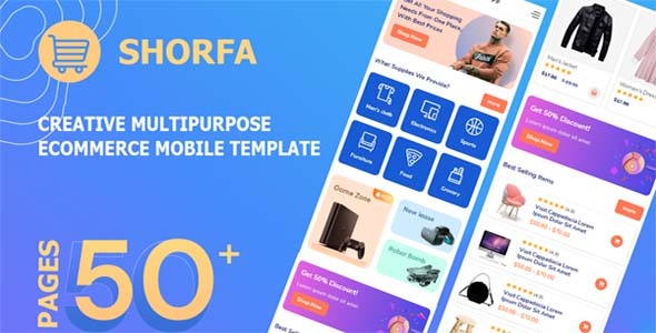 Product preview supplied for Shorfa - Multipurpose Ecommerce Mobile Template