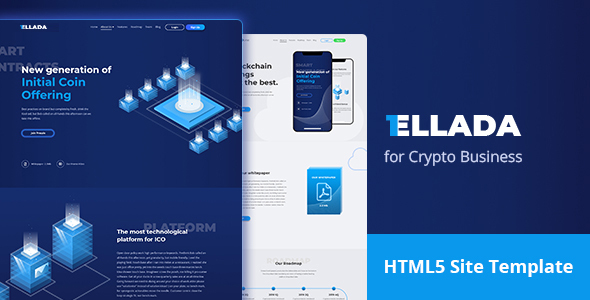CryptoOne — Cryptocurrency ICO Landing Page HTML Template product preview