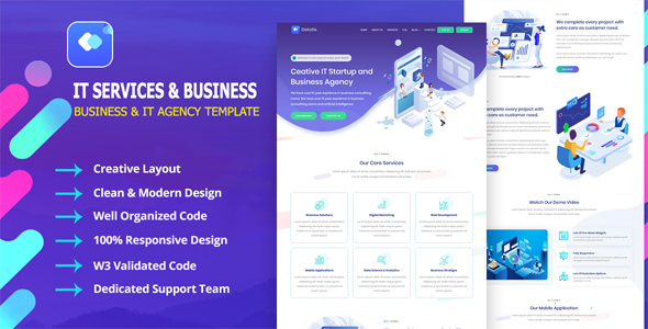 Preview image for Detotrix - IT Startup Agency & Business Template