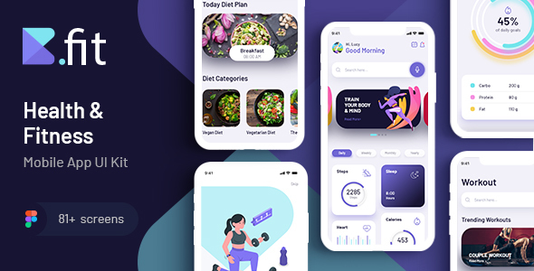 Bfit | Fitness App UI Kit for Figma listing image