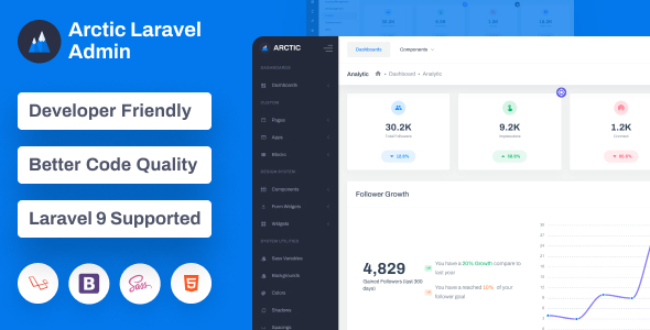 Arctic - Laravel  Admin Dashboard Template