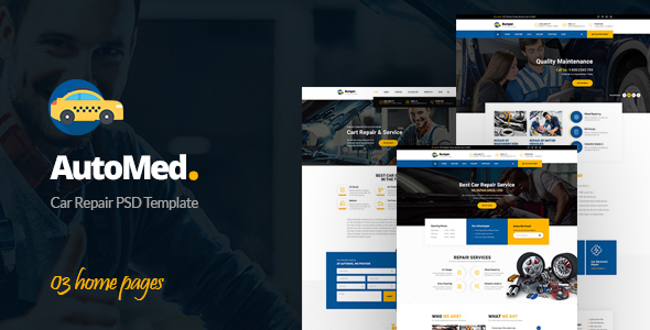 AutoMed - Auto Repair PSD template product preview