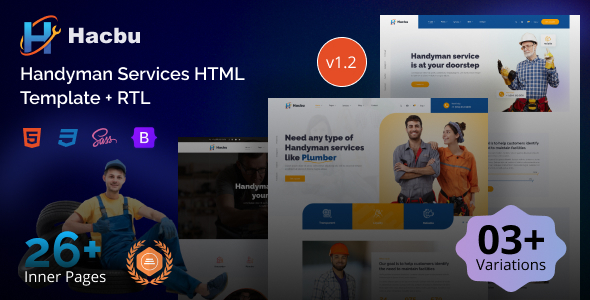 Hacbu - Handyman Services Bootstrap 5 Template listing image