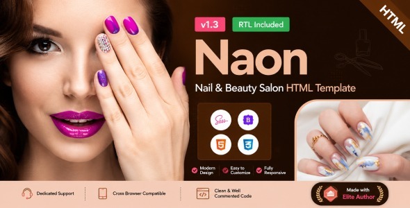 Naon - Nail & Beauty Salon Bootstrap 5 Template