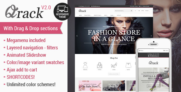 Product preview supplied for Qrack - Responsive Shopify Theme with sections