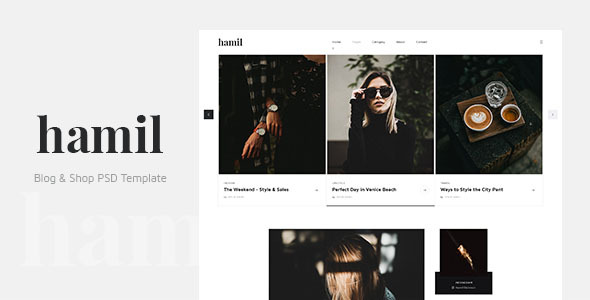 Hamil - Blog & Shop PSD Template listing image