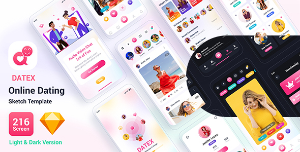 Datex – Online Dating Sketch Template product preview