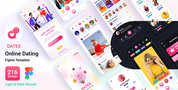 Product preview supplied for Datex – Online Dating Figma Template