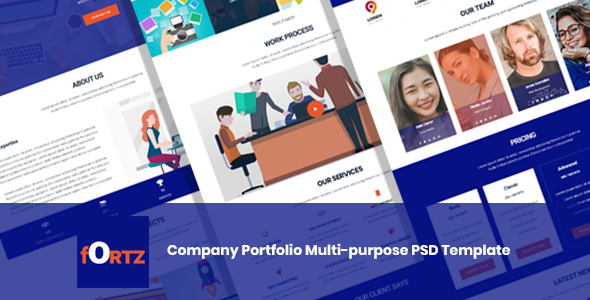 Fortz – Company Portfolio Multi-purpose PSD Template listing image