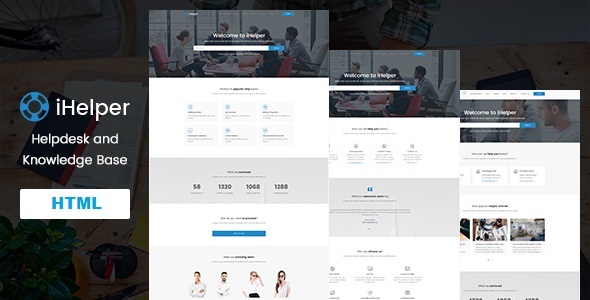 Product preview supplied for iHelper - Helpdesk and Knowledge Base HTML Template