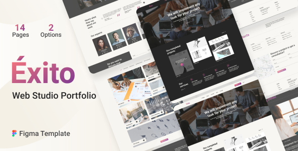 Preview image for Éxito-Portfolio Web studio Figma Template