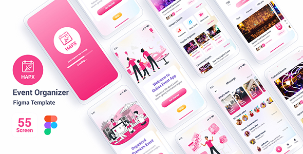 Product preview supplied for Hapx – Event Organizer Figma Template