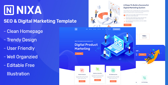NIXA - SEO & Digital Marketing PSD Template