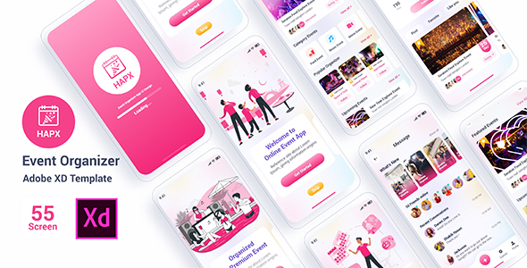 Hapx – Event Organizer Adobe XD Template